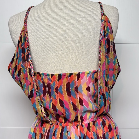 Jessica Simpson Pink Colorful Patterned  High Neck Mini Sundress Size Small - Picture 6 of 11